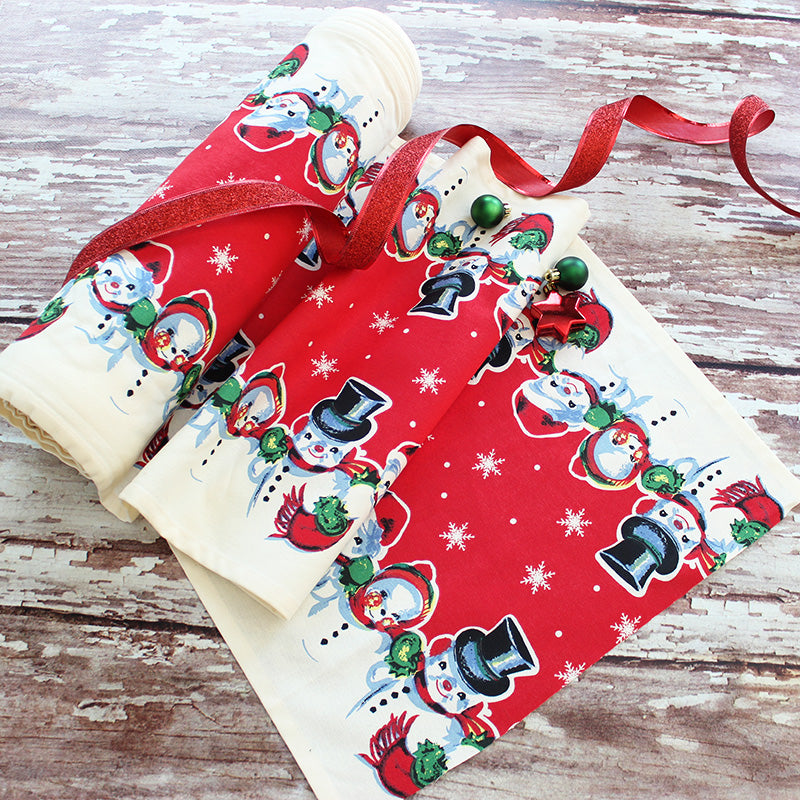 Vintage Snowmen 16" Cotton Toweling from Moda