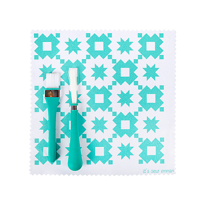 Teal Oh Sew Clean Brush and Cloth Set