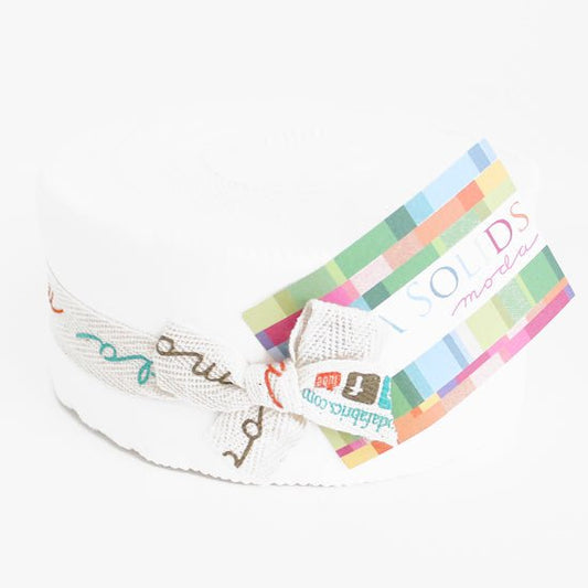 Bella Solids White Jelly Roll 2.5" Strip by Moda