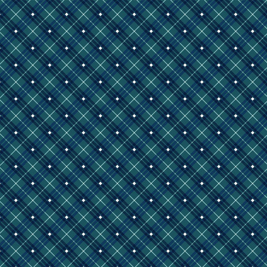 Bias Plaid Basics Navy - Henry Glass from Fort Worth Fabric Studio