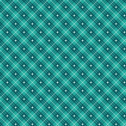 Bias Plaid Basics Teal - Henry Glass from Fort Worth Fabric Studio