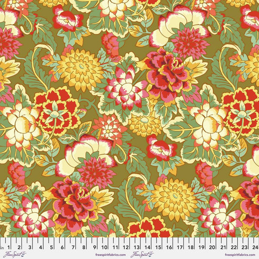 Kaffe Fassett Collective Cloisonne Moss - Free Spirit from Fort Worth Fabric Studio