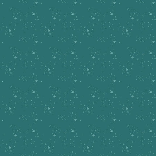 Kitty Litter Teal - Dear Stella from Fort Worth Fabric Studio