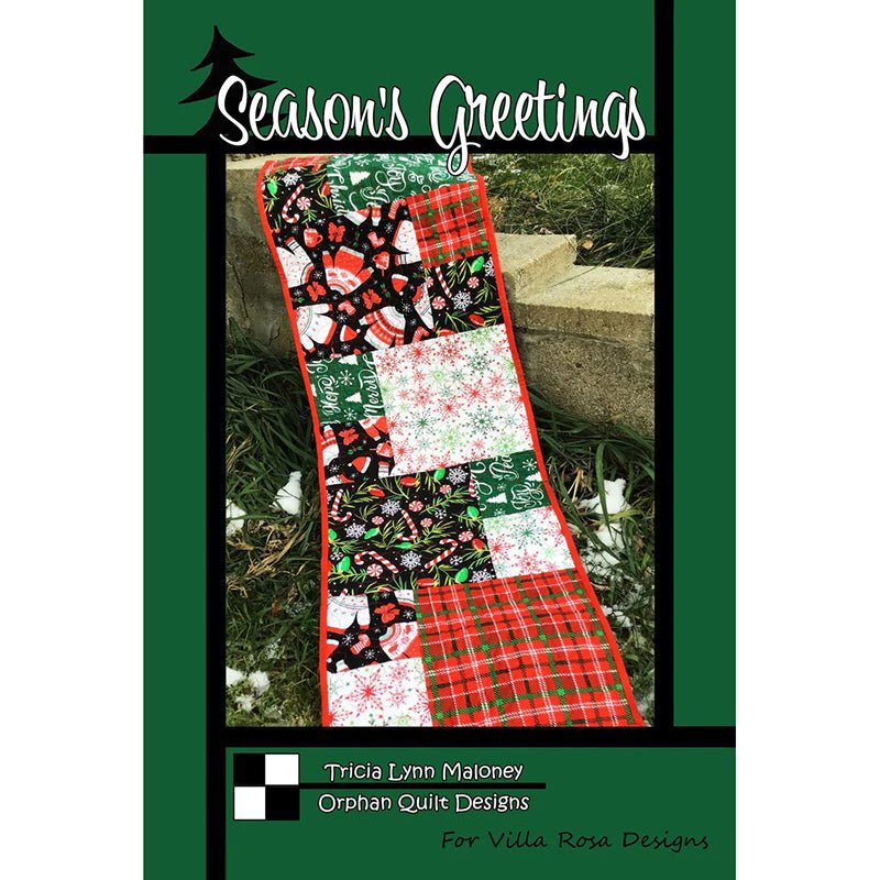 Season's Greetings Table Runner Pattern Pattern by Villa Rosa Designs