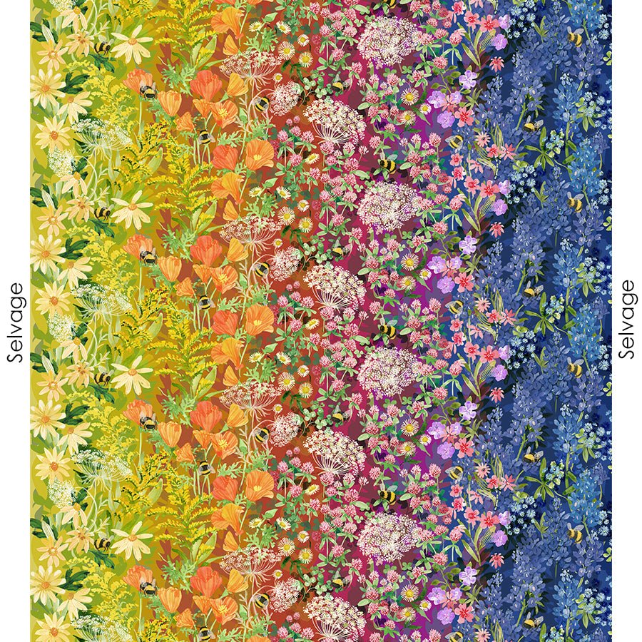 Wild Blossoms Wildflower Ombre Rainbow - Moda from Fort Worth Fabric Studio